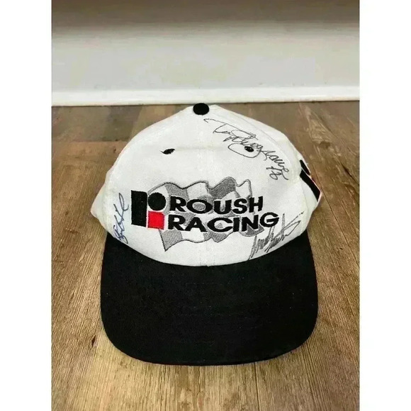 Vtg Nascar Roush Racing Jack Roush Signed 1997 Snapback Hat Embroidered - Picture 1 of 9